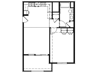 Willow View floorplan image of 1-bedroom C