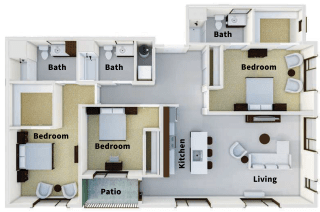 Floor Plan 3 Bed 3 Bath