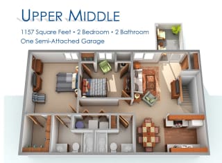 Floor Plan Two Bedroom Upper Middle