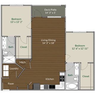 Our B3 floor plan at Apartments @ Eleven240, Charlotte, 28216