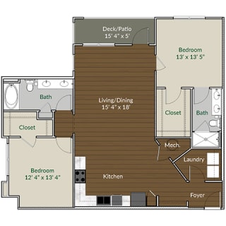 Our B4 floor plan Our B4 floor plan at Apartments @ Eleven240, Charlotte, North Carolina