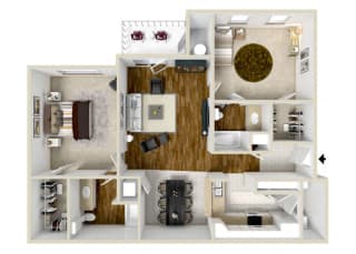 Two Bedroom, Two Bathroom, Floor Plan