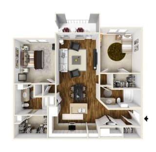 Two Bedroom, Two Bathroom Floor Plan Two Bedroom, Two Bathroom Floor Plan