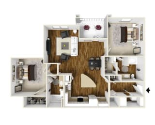 Two Bedroom, Two Bathroom Floor Plan Two Bedroom, Two Bathroom Floor Plan