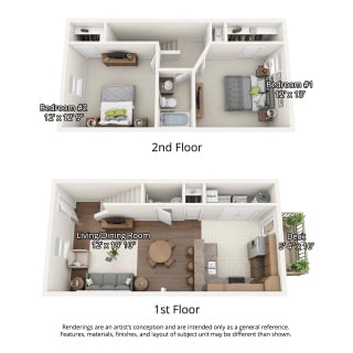 2 bedroom floorplan without garage