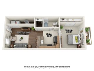 1 bedroom floorplan without garage