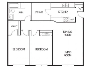 Hidden Valley Apartments in Savage, MN 2 Bedroom 1 Bathroom Apartment