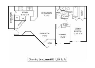 MacLaren Hill Apartments in St. Paul, MN 2 Bedroom 2 Bathroom Apartment