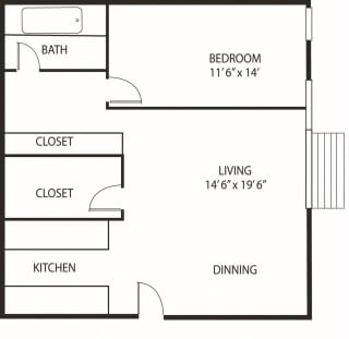 Lou Park Galleria Floor Plan Lou Park Apartments in St. Louis Park, MN 1 Bedroom 1 Bathroom Floor Plan