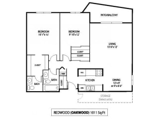 Oakwood Apartments in Plymouth, MN 2 Bedroom 1.5 Bath