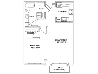 Floor Plan G - 1 Bedroom Flat