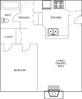 Heritage Square Apartments Floor Plan A Floor Plan A at Heritage Square Apartment Homes, Waco, Texas, TX