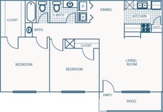 E2 Floor Plan at Willow Brook Crossing Apartments in Houston, TX