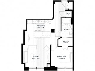 1S upgrade Floor plan - 793 Sq.Ft. 1S upgrade Floor plan at Custom House, St. Paul