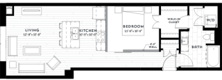 1P Floor plan 1P Floor plan at Custom House, St. Paul, Minnesota