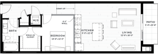1R Floor plan 1R Floor plan at Custom House, St. Paul, Minnesota