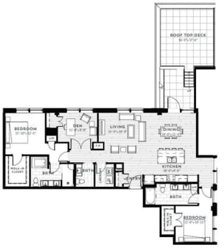 PH1 Floor plan at Custom House, St. Paul, 55101