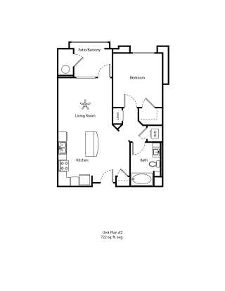 One11_Corona CA_Floor Plan A2_One Bedroom One Bathroom