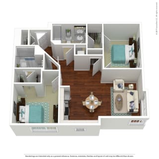 2 bedroom 2 bathroom Floorplan F 2 bedroom 2 bathroom Floorplan F at South 16 At The Bridges, Virginia