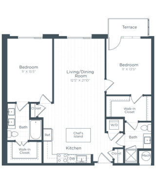 B4 Floor Plan B4 Floor Plan at Highgate at the Mile, McLean, VA