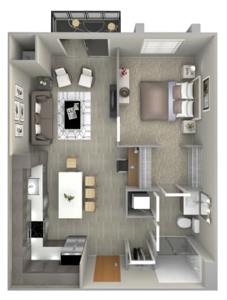 Hennepin B floor plan-The Preserve at Normandale Lake luxury apartments in Bloomington, MN
