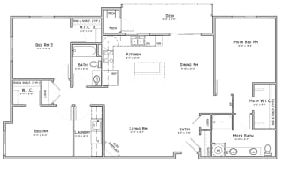 Unit D1-3 bedroom apartment at 360 at Jordan West best new apartments West Des Moines IA 50266
