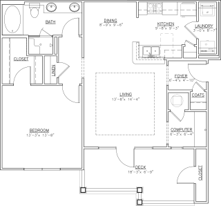 906 Square-Foot Tasman Floor Plan at Greystone Pointe, Tennessee, 37932