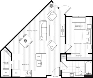 VodaApartments_Kirkland_WA_1 Bedroom_1 Bathroom VodaApartments_Kirkland_WA_1 Bedroom_1 Bathroom