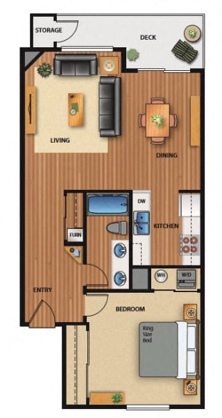 Evergreen Ridge_Richland WA_Floor Plan_One Bedroom One Bathroom