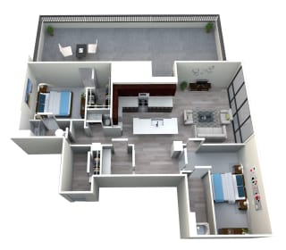Two Bedroom Two and Half Bath Penthouse