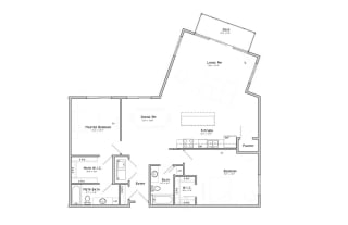 Hibiscus-Two-bedroom apartment at WH Flats in south Lincoln NE