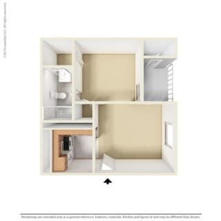 E1 - Studio bedroom 1 bath Floor Plan at Park at Caldera, Midland, TX