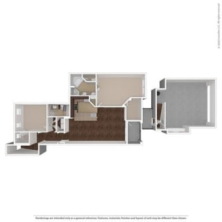 Kalinda 2 Bed 2 Bath, 1381 Square-Foot Floor Plan at Orion McCord Park, Texas, 75068