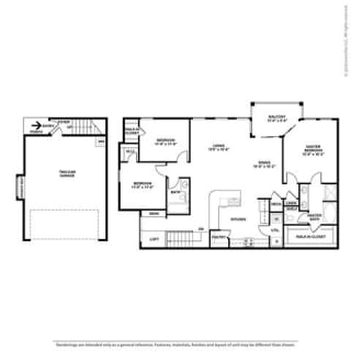 Nebula 3 bedroom 2 bath Floor Plan at Orion McCord Park, Texas, 75068