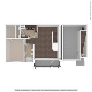 Aurora 1 Bed 1 Bath Floor Plan Aurora 1 Bed 1 Bath, 896 Square-Foot Floor Plan at Orion McKinney, McKinney, 75070