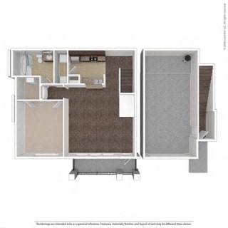 Axis 1 Bed 1 Bath Floor Plan Axis 1 Bed 1 Bath, 785 Square-Foot Floor Plan at Orion McKinney, Texas, 75070