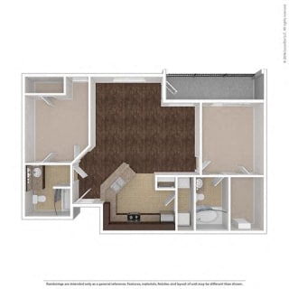 Nova 2 Bed 2 Bath, 1046 Square-Foot Floor Plan at Orion Prosper, Texas, 75078
