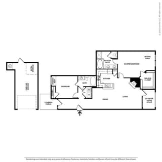 2 Bed 2 Bath Floor Plan at Orion Prosper Lakes, Prosper, 75078