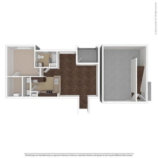 Aurora 1 Bed 1 Bath, 726 Square-Foot Floor Plan at Orion Prosper Lakes, Prosper, TX, 75078