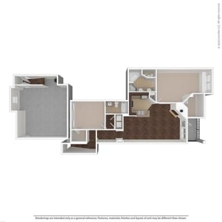 Kalinda 2 Bed 2 Bath, 1381 Square-Foot Floor Plan at Orion Prosper Lakes, Prosper
