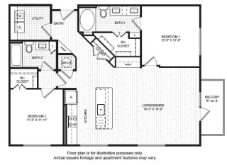 B4(1) Floor Plan at Windsor Old Fourth Ward, Georgia