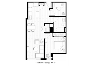 O2 Apartments 1 Bedroom Den Floor Plan