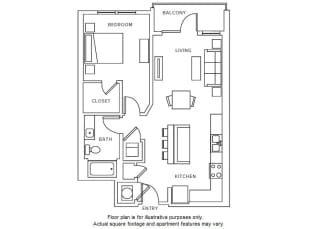 A5 floor plan at Windsor Parkview, Chamblee, GA