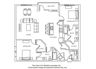 B9 floor plan at Windsor Parkview, Chamblee, GA