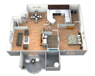 Villa Medici Floor Plan at Medici Apartment Homes, Bermuda Dunes, CA, 92203