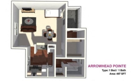 studio floor plan 497 sf