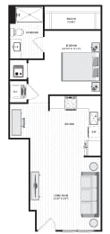 650 SF Studio floor plan
