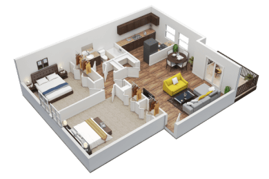 Floor Plan 2 Bedroom | 1 Bathroom