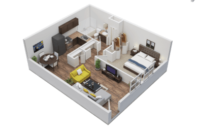Floor Plan 1 Bedroom | 1 Bathroom