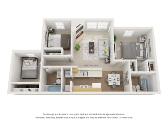 Floorplan of 3 bedroom apartment